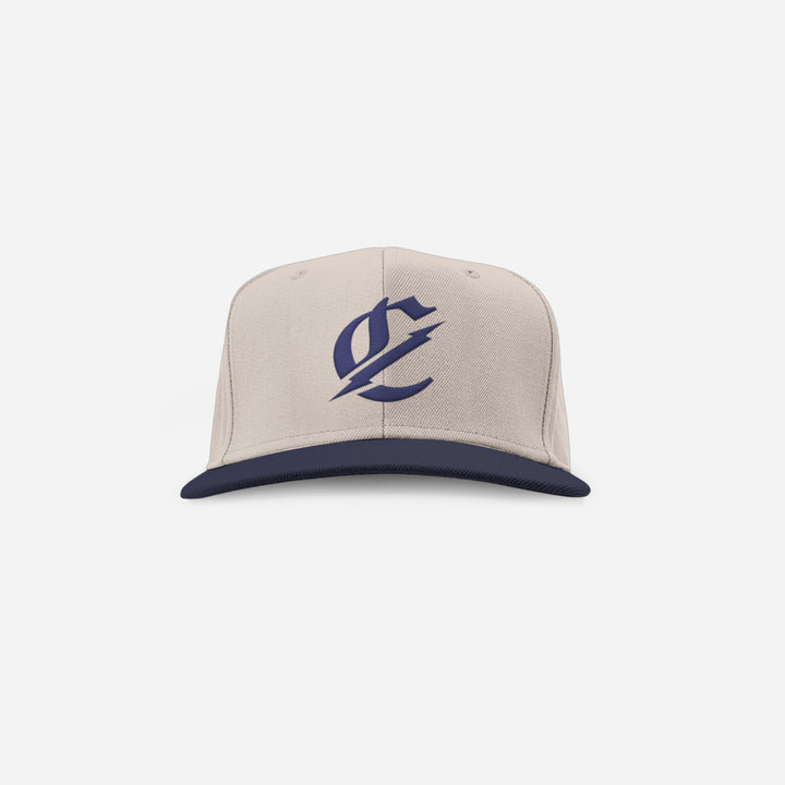 Corduroy Demontime Snapback ( navy blue / Beige )