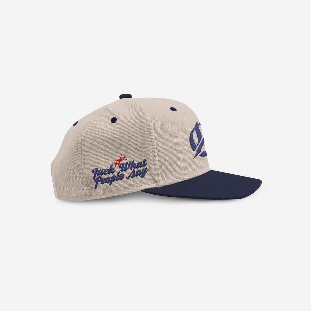 Corduroy Demontime Snapback ( navy blue / Beige )