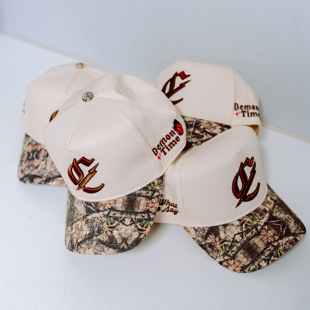 Cream/Camo Snapback
