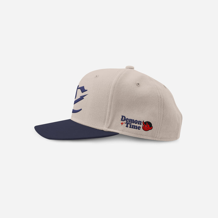 Corduroy Demontime Snapback ( navy blue / Beige )