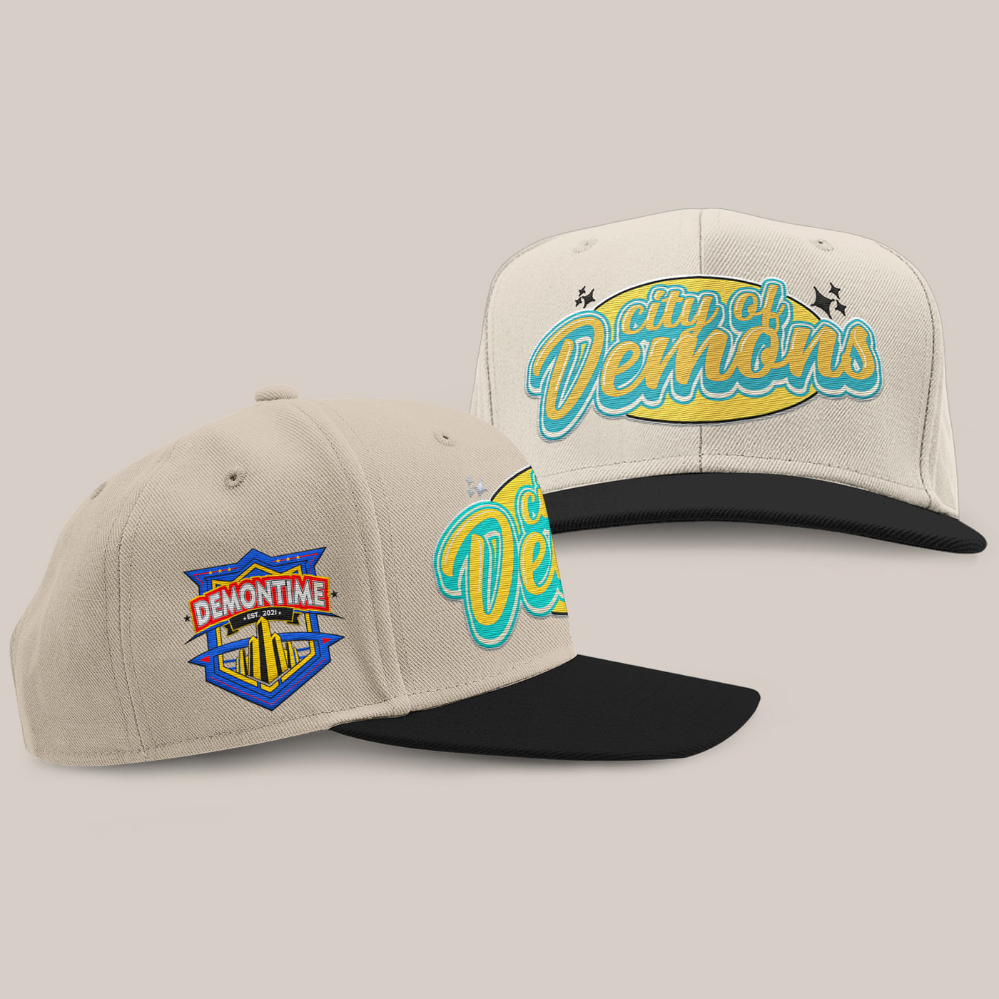 Retro Style Khaki/Black Snapback