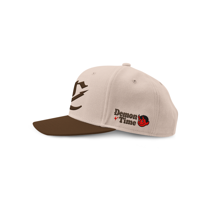 Demontime Snapback ( Cream / Brown )
