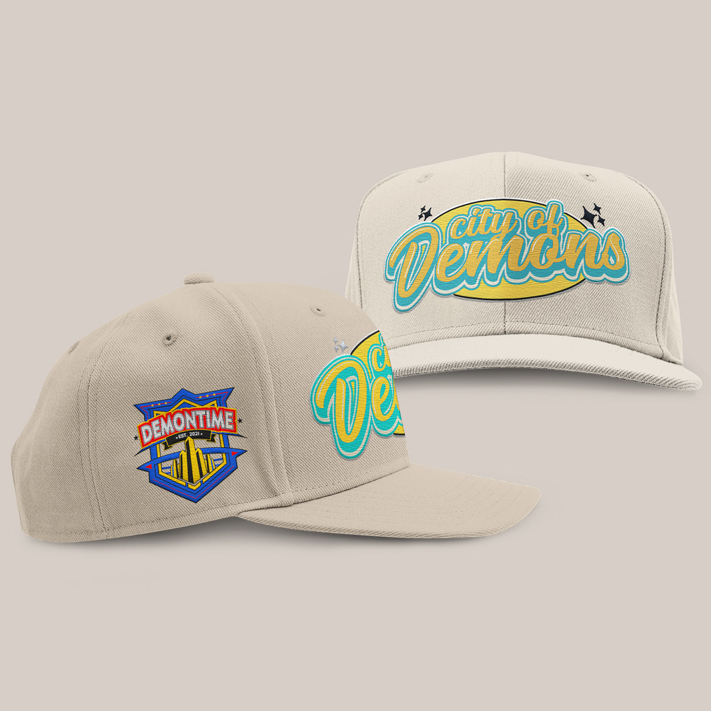 Retro Style Cream Snapback