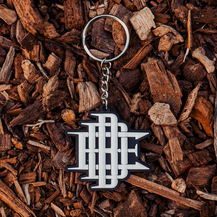 White Rubber Monogram Keychain