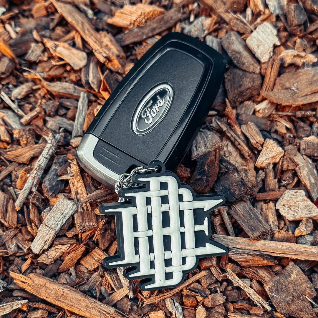 White Rubber Monogram Keychain