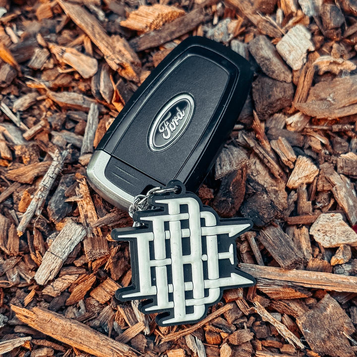 White Rubber Monogram Keychain