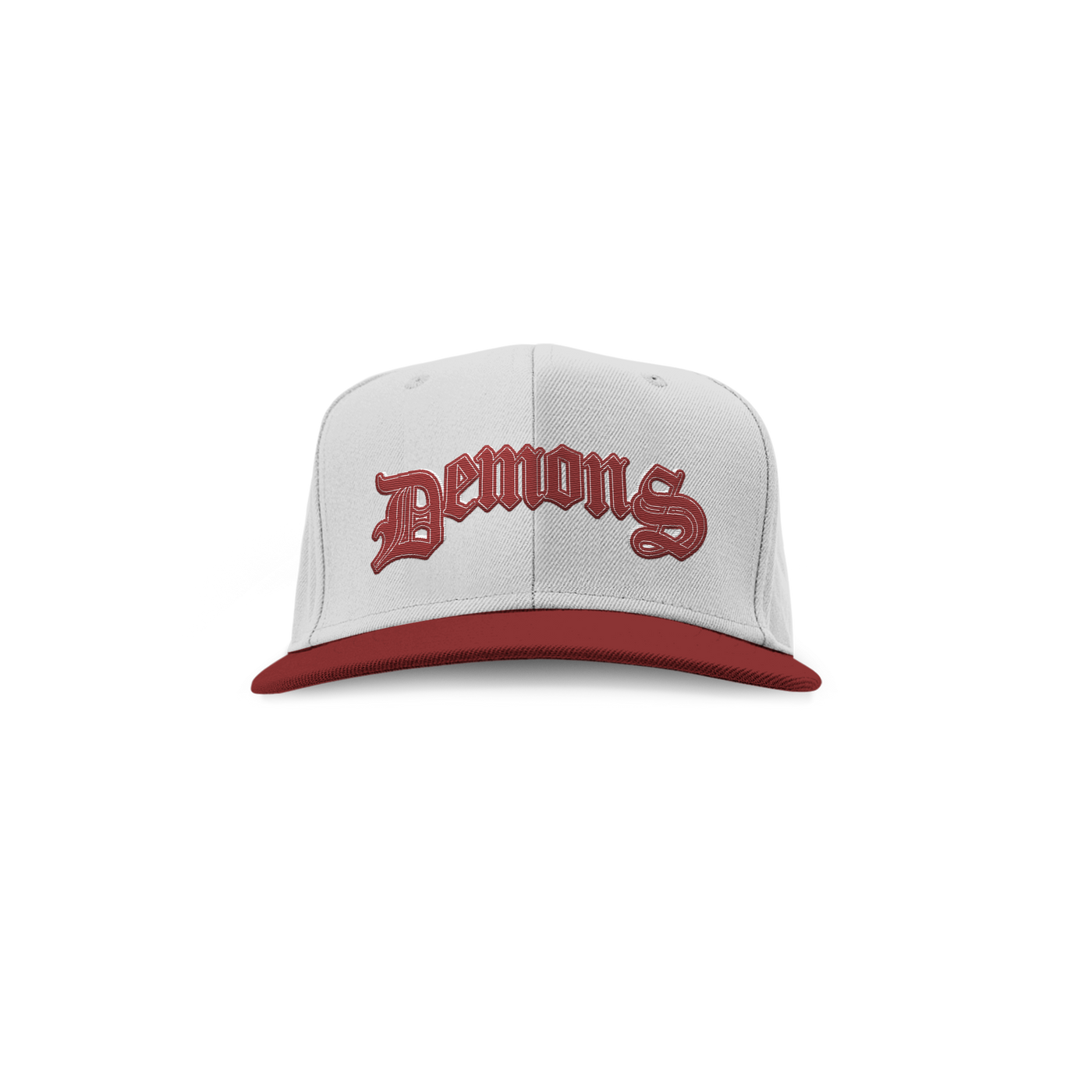 Demons Snapback [ White/Burgundy ]