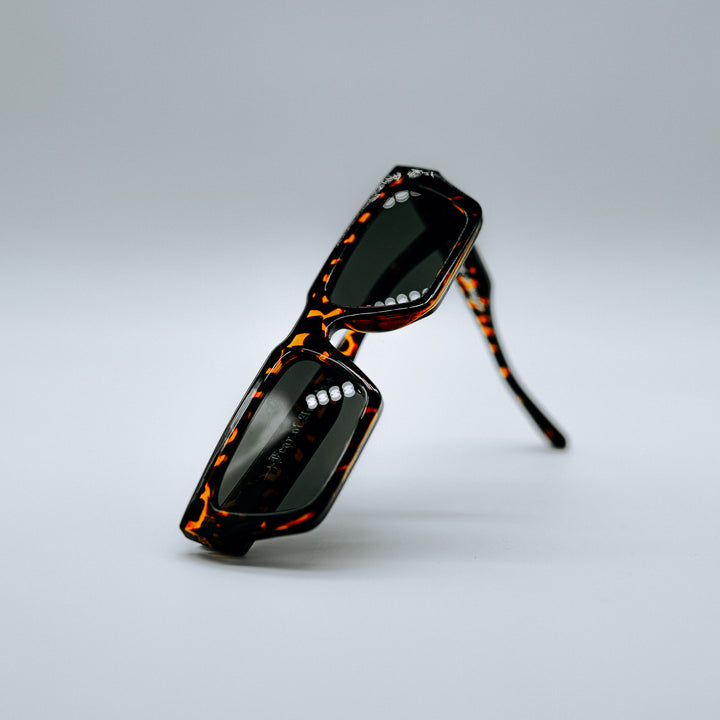 Slim Sunglasses  [ Brown Tigers ]