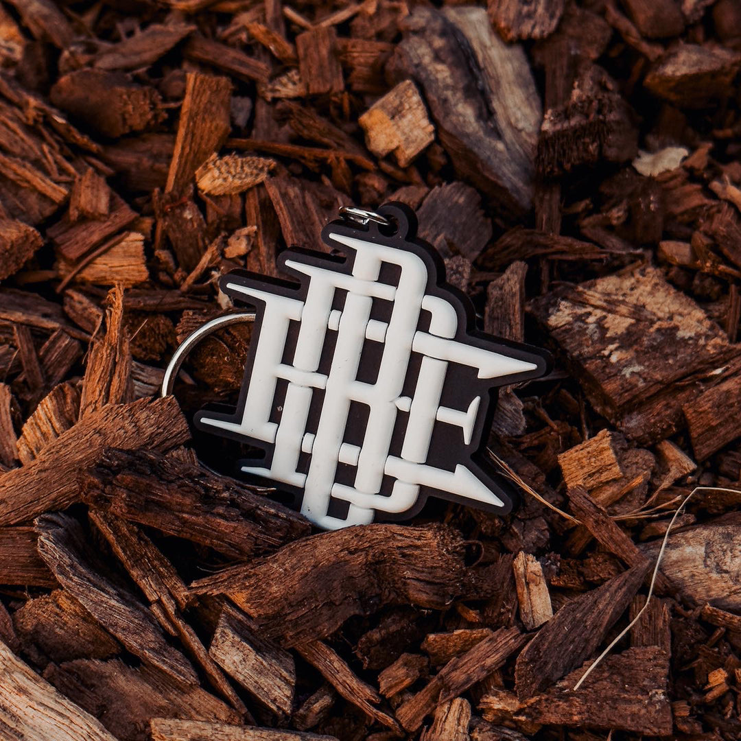 White Rubber Monogram Keychain