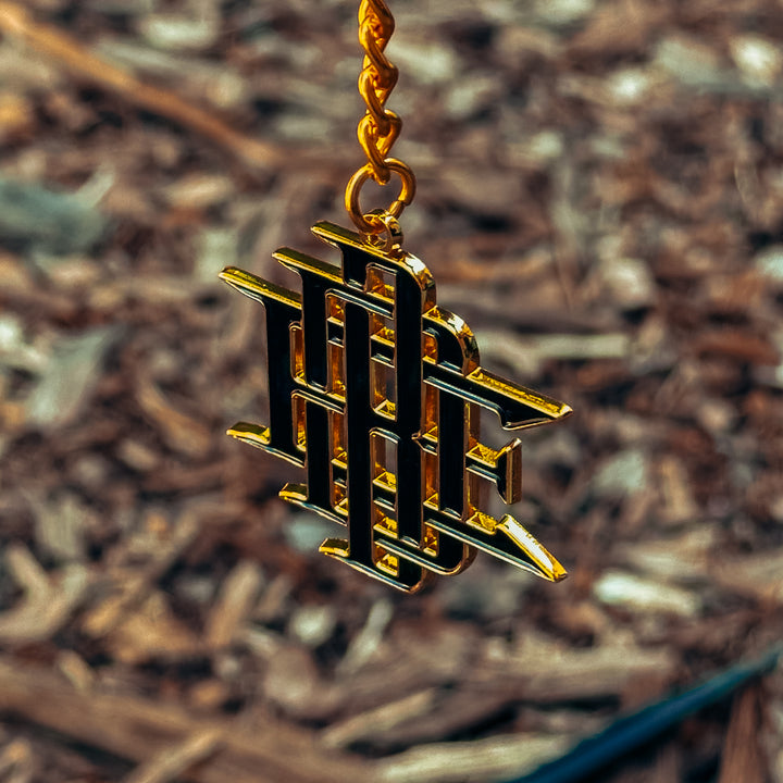 Gold Metal Monogram Keychain